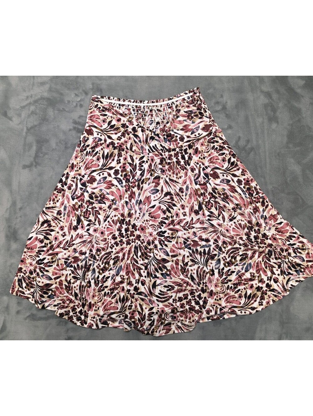 Lascana Floral Mini Skirt 4 Crisscross Smocked Twirl A Line NWT